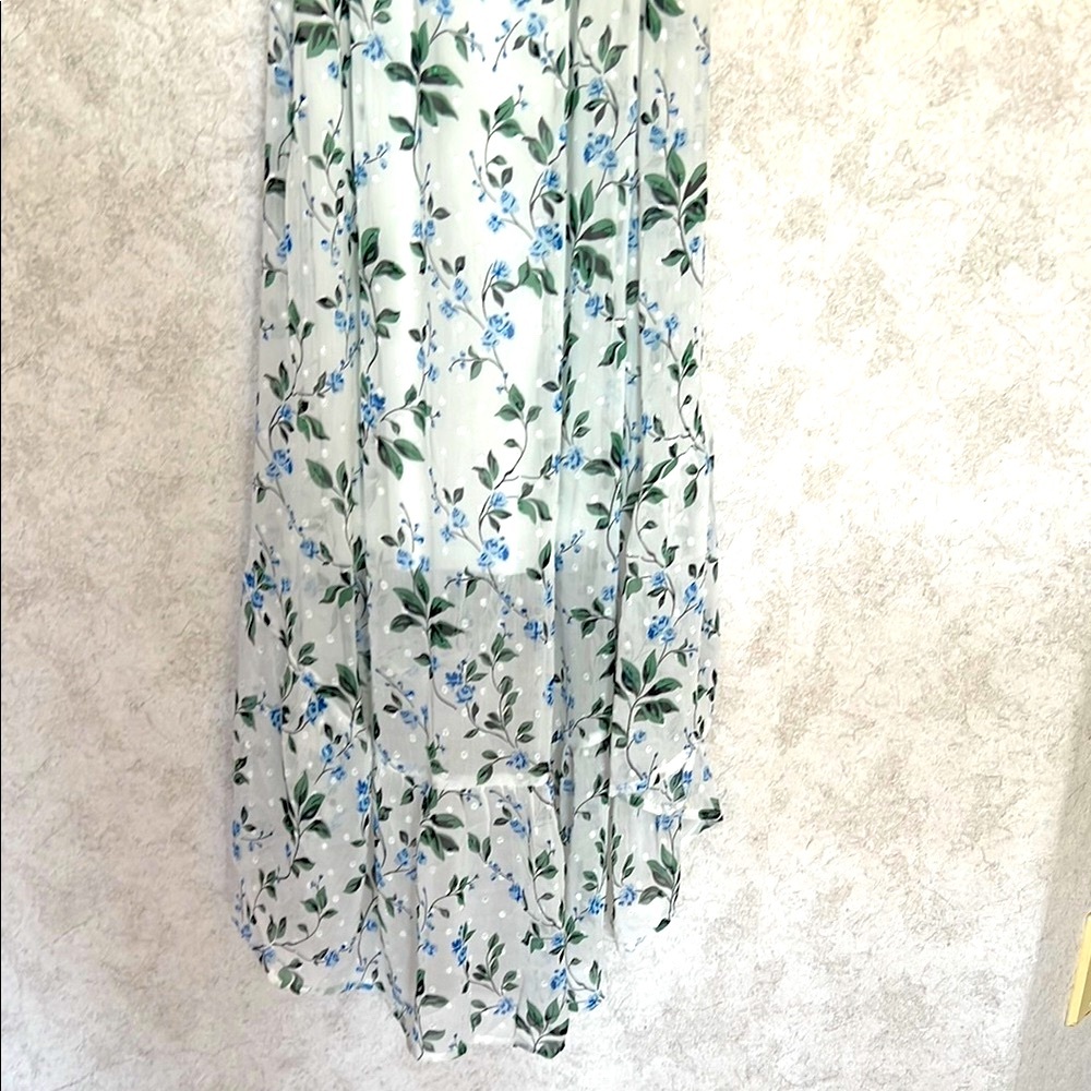 NY Collection Blue and Green Floral High Low Dress‎ - Picture 7 of 14